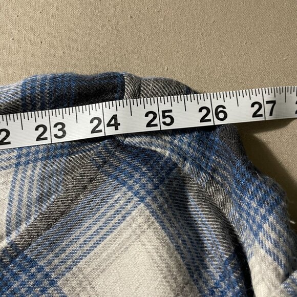 American Eagle Button-down Flannel Plaid - White/Blue S - Picture 6 of 9
